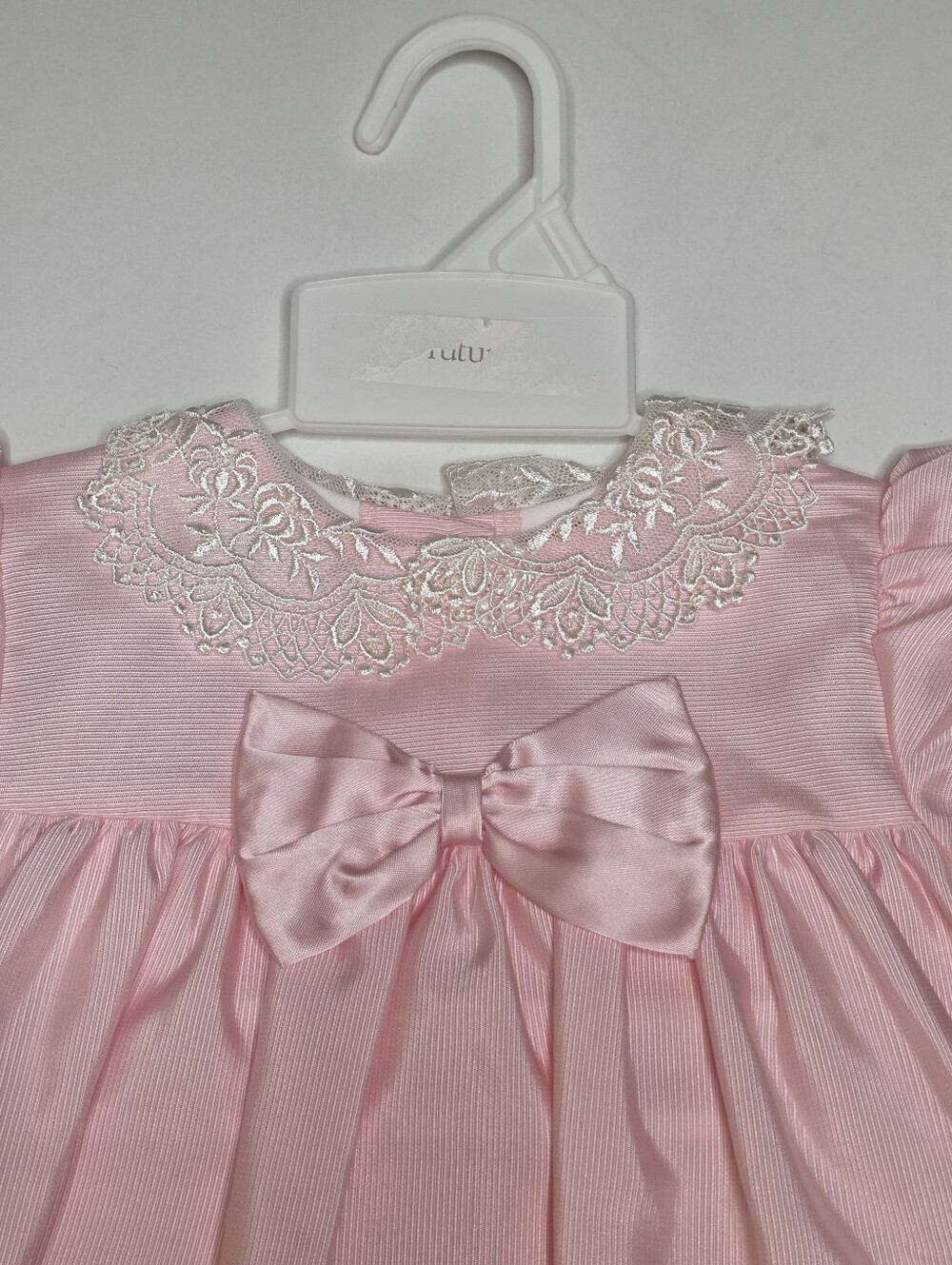 Vintage Kids Cutest One Moments Pink Lace Formal Cocktail Dress Baby Girls 12m - Picture 3 of 6